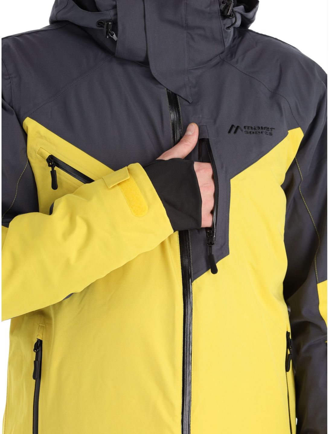 Maier Sports, Pajares veste de ski hommes Byzantin / Graphite gris, jaune 