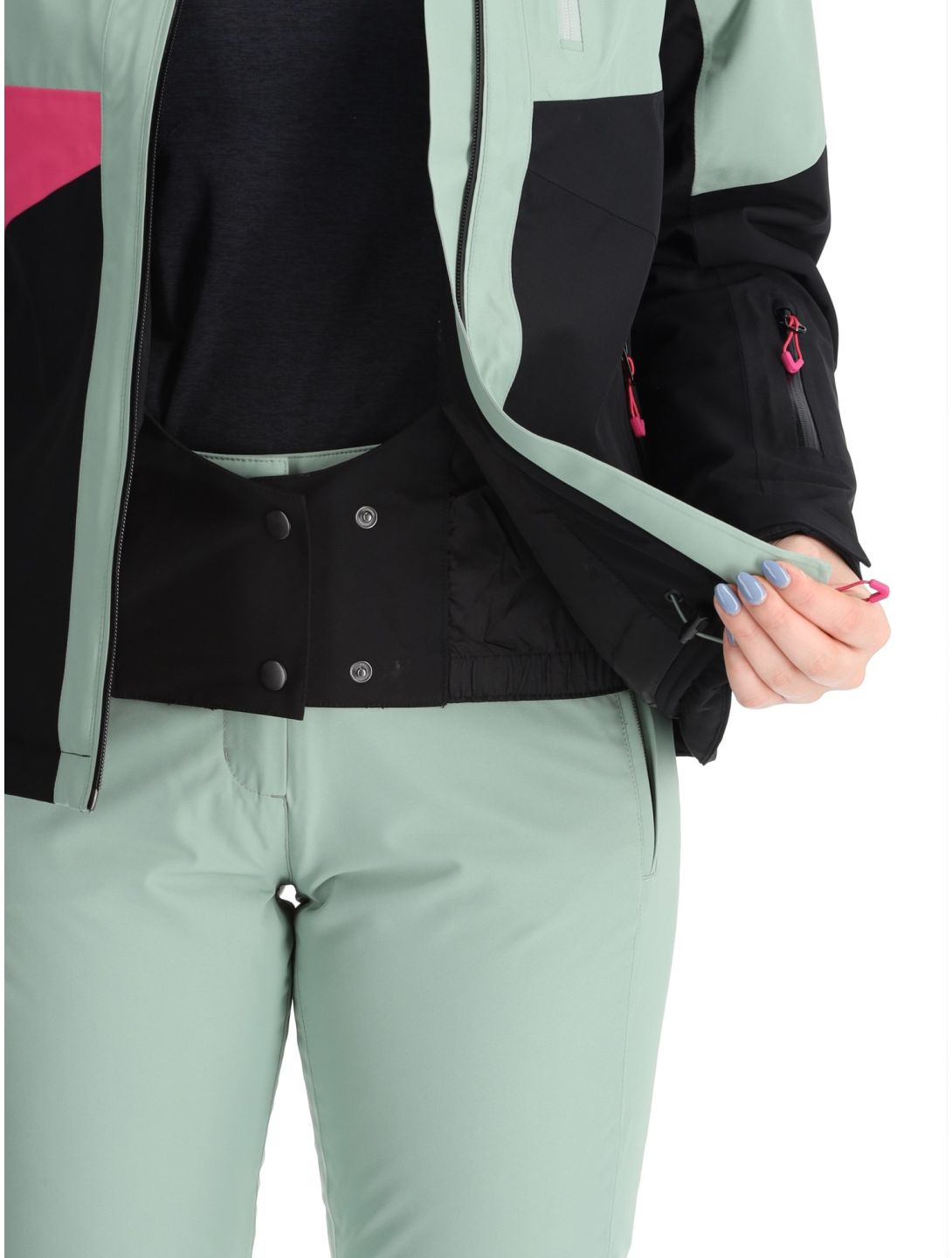 Maier Sports, Vidra veste de ski femmes Black / Luscious Moss / Pink Flambé noir, rose, vert 