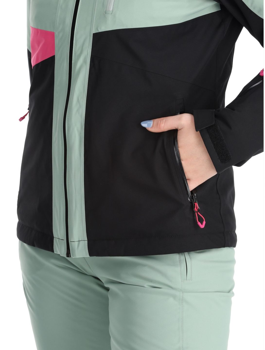 Maier Sports, Vidra veste de ski femmes Black / Luscious Moss / Pink Flambé noir, rose, vert 