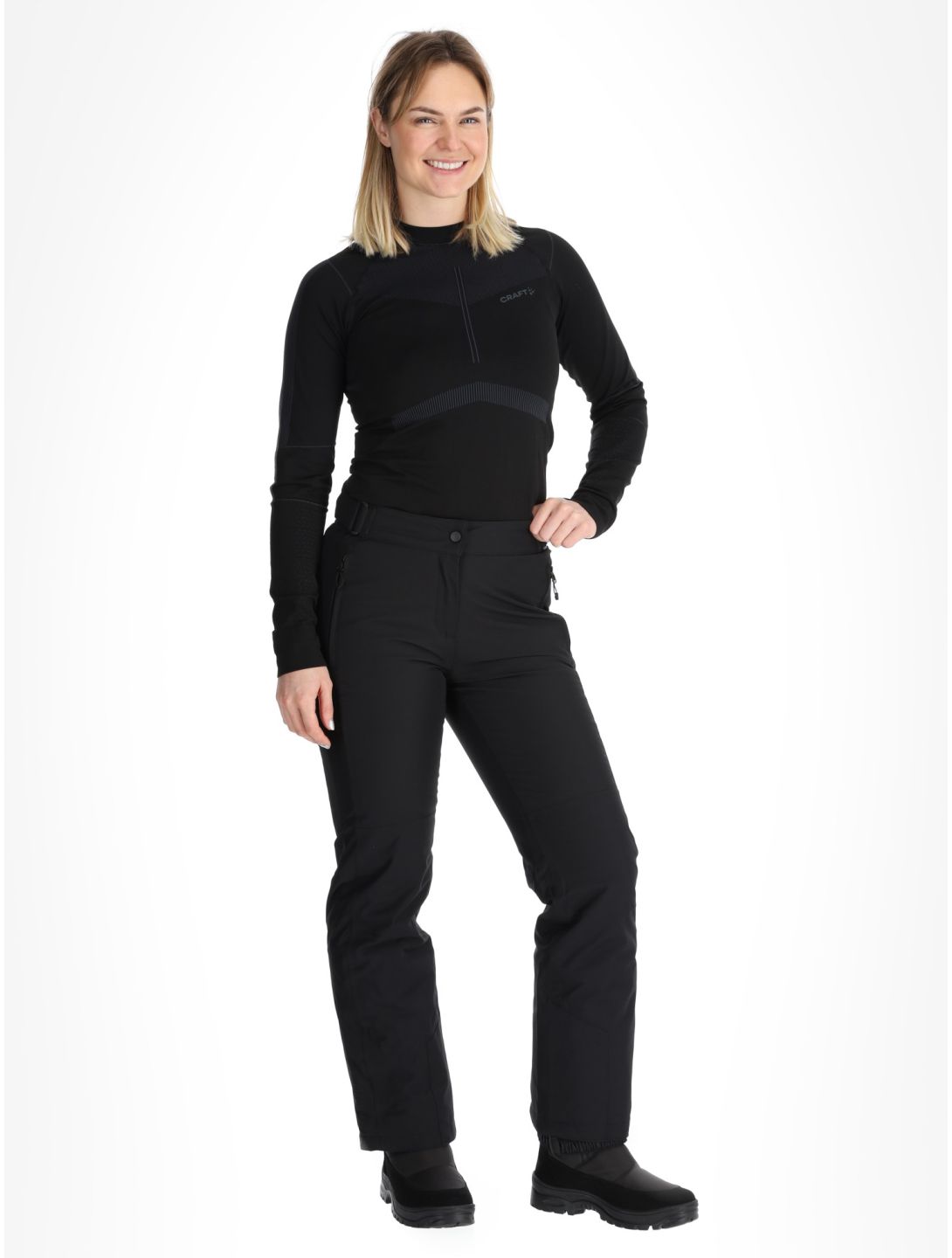 Maier Sports, Vroni Slim 2.0 pantalon de ski modèle court femmes Black noir 