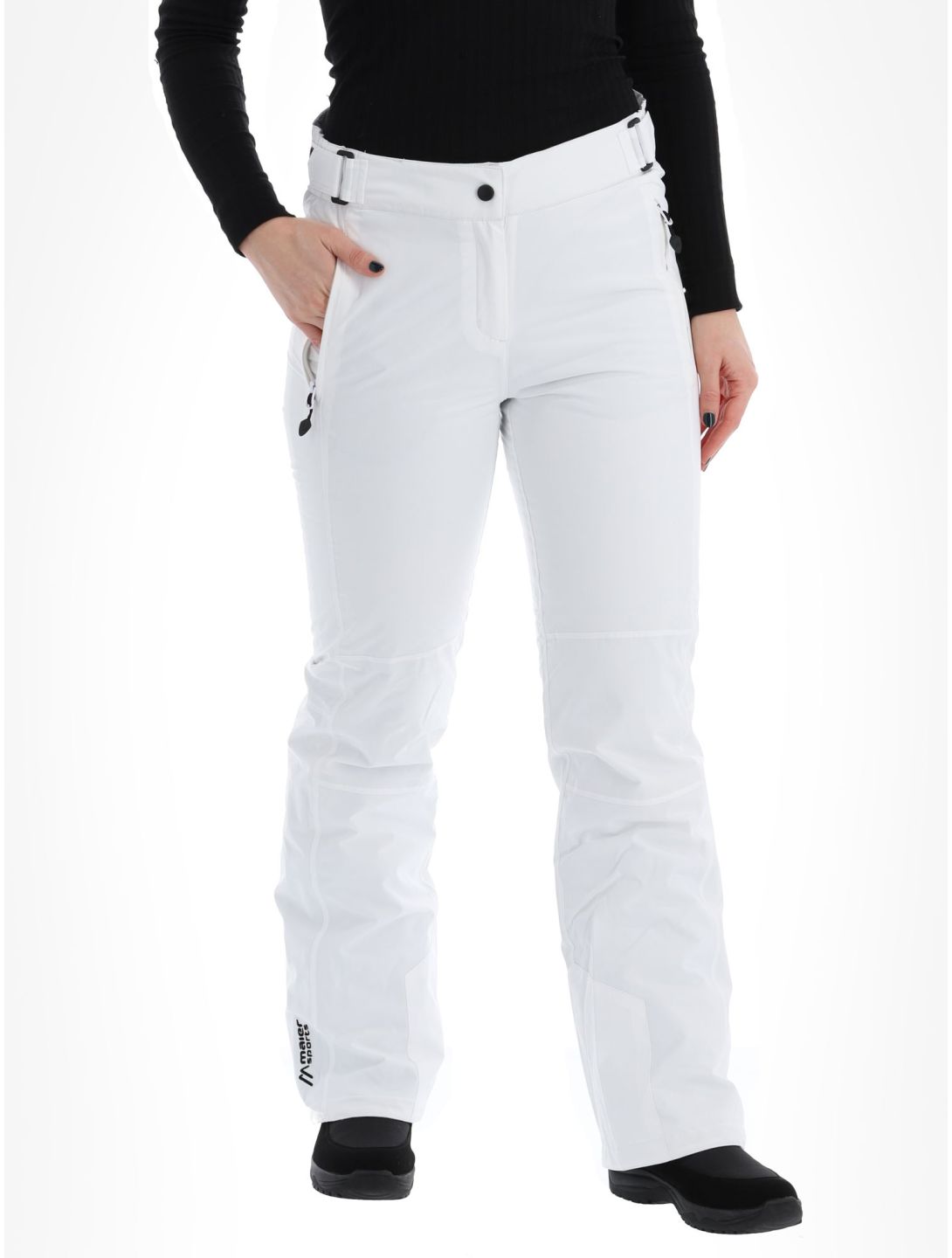 Maier Sports, Vroni slim pantalon de ski femmes White blanc 