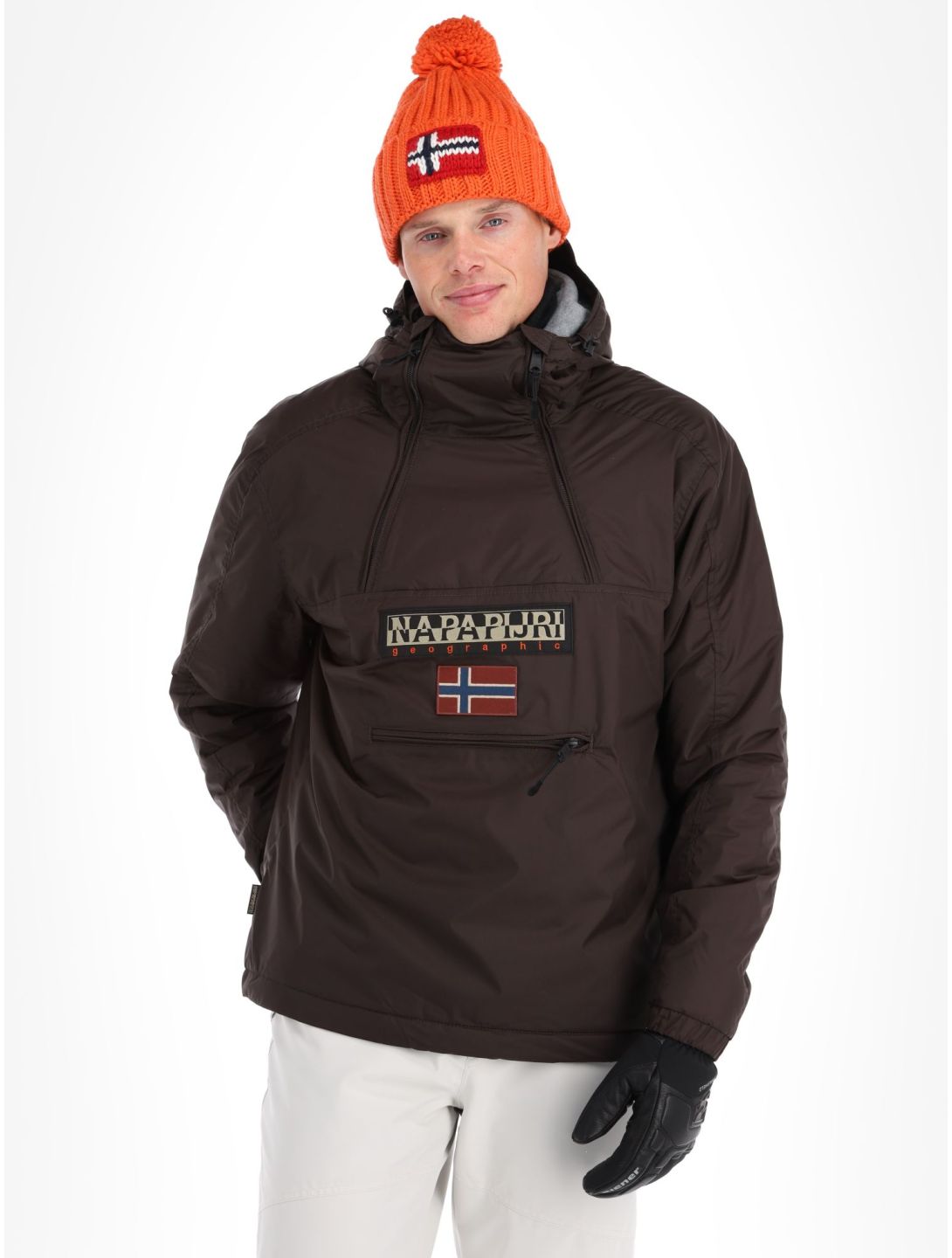 Napapijri, Northfarer 2.0 Wint anorak d'hiver hommes Brown Ebony gris 