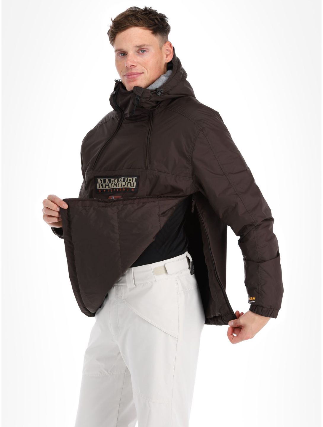 Napapijri, Northfarer 2.0 Wint anorak d'hiver hommes Brown Ebony gris 