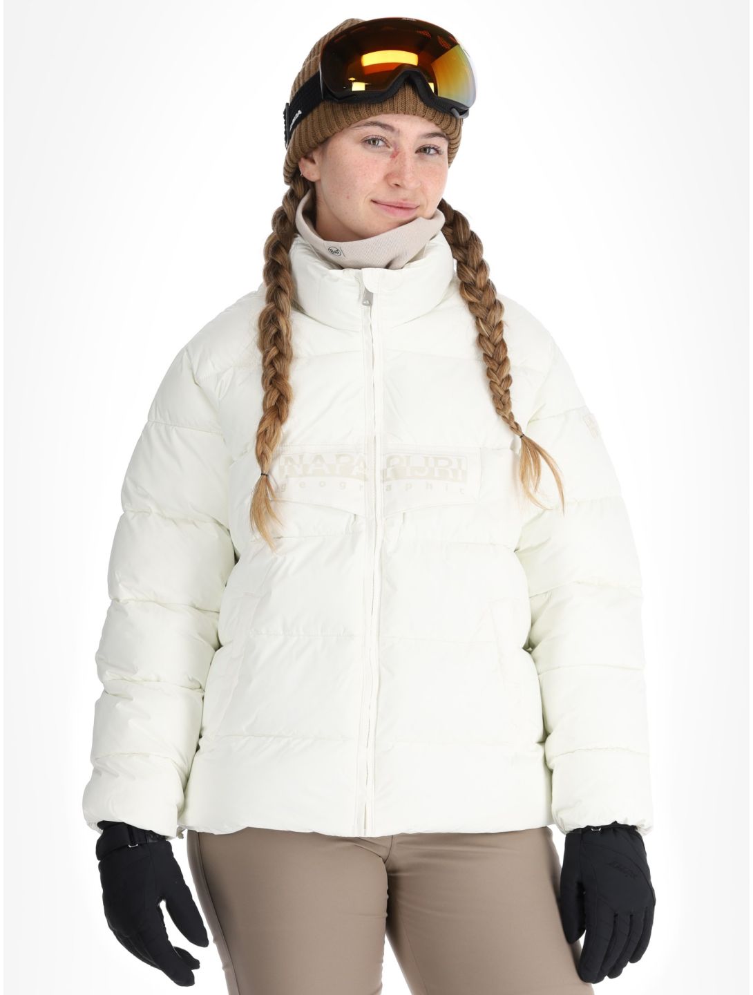 Napapijri, Puffer open W veste de ski femmes White Heron blanc 