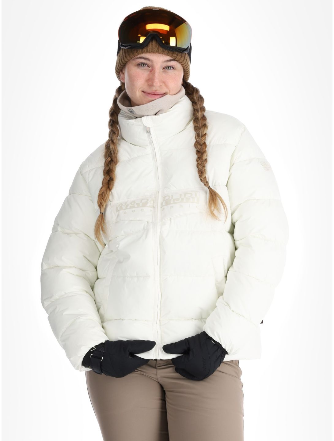 Napapijri, Puffer open W veste de ski femmes White Heron blanc 