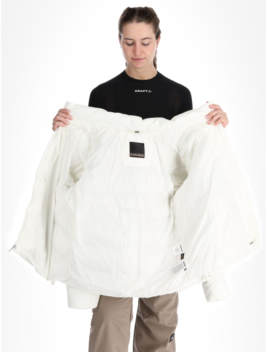 Napapijri, Puffer open W veste de ski femmes White Heron blanc 