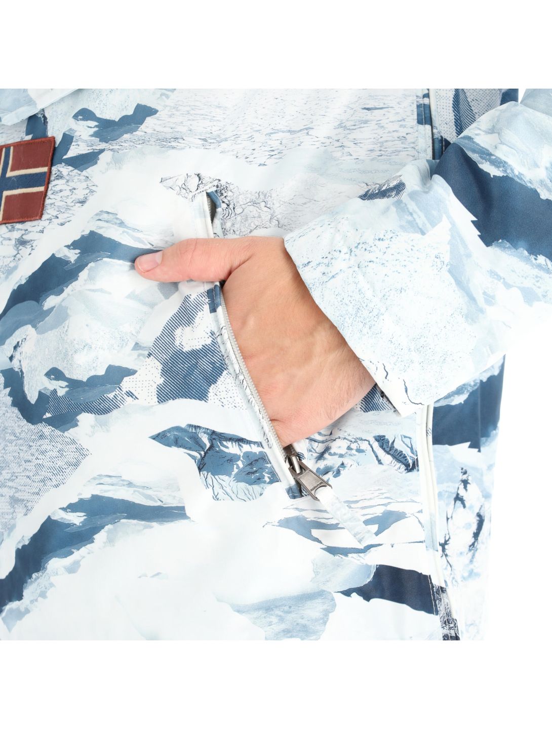 Napapijri, Rainforest Pkt Prt 1 anorak d'hiver hommes camouflage ice blanc 