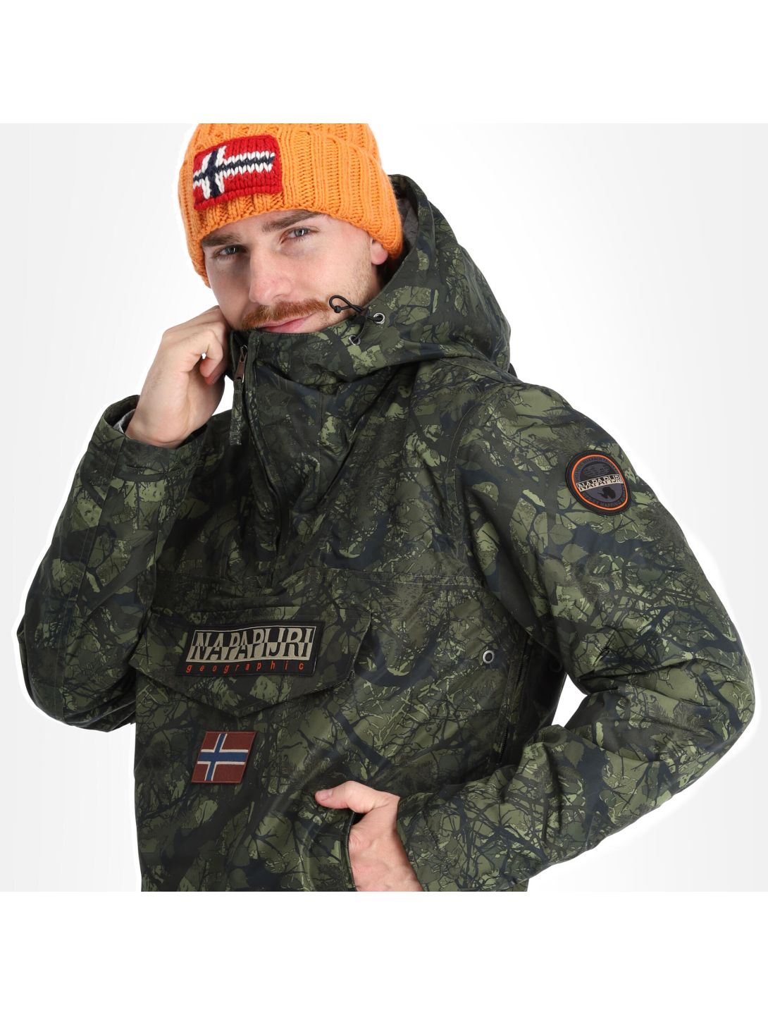 Napapijri, Rainforest Pocket Prt 2 (2022/2023) anorak d'hiver hommes camo vert 