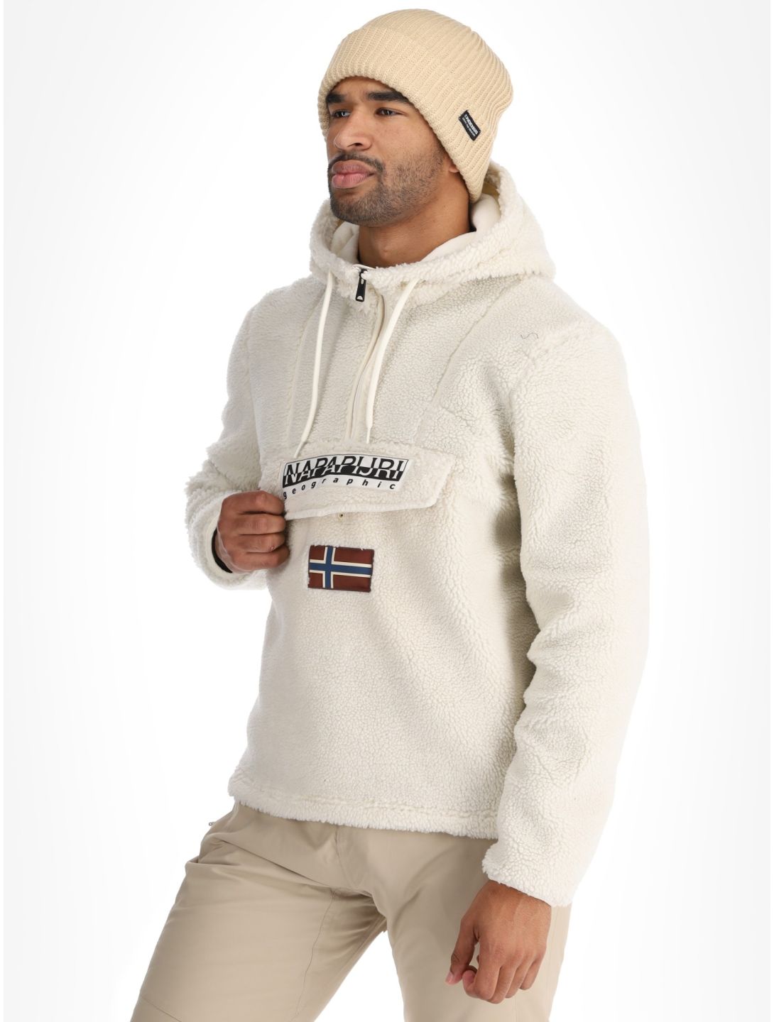 Napapijri, T-Burgee Curly pull hommes Beige Dimity beige 