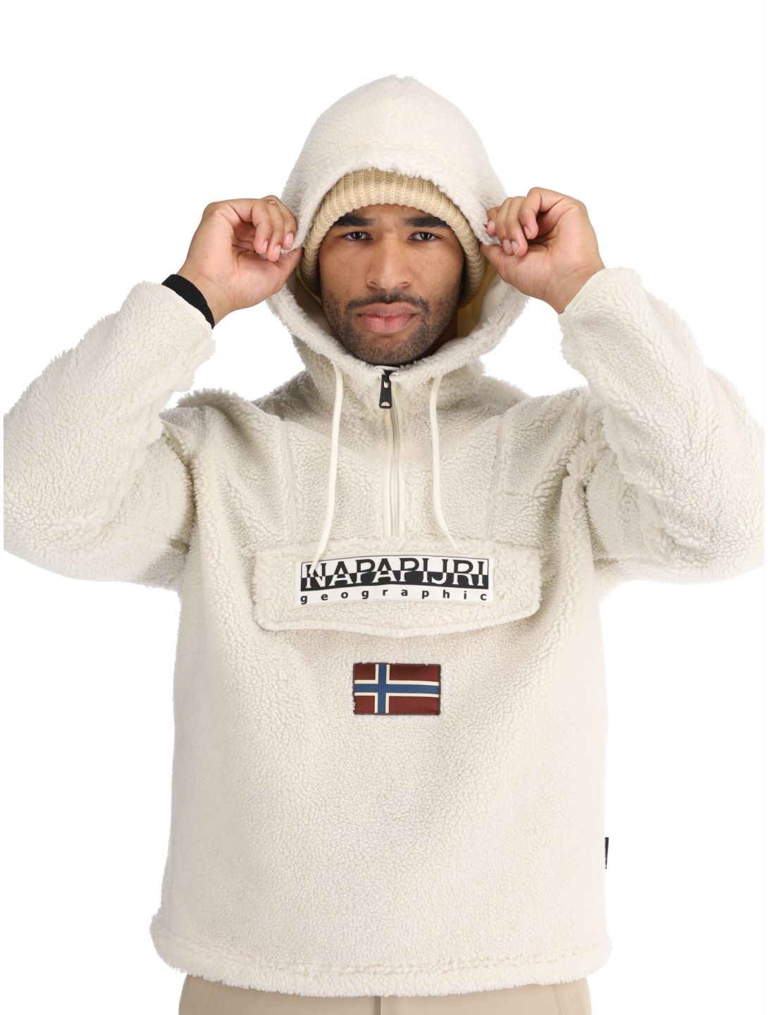 Napapijri, T-Burgee Curly pull hommes Beige Dimity beige 