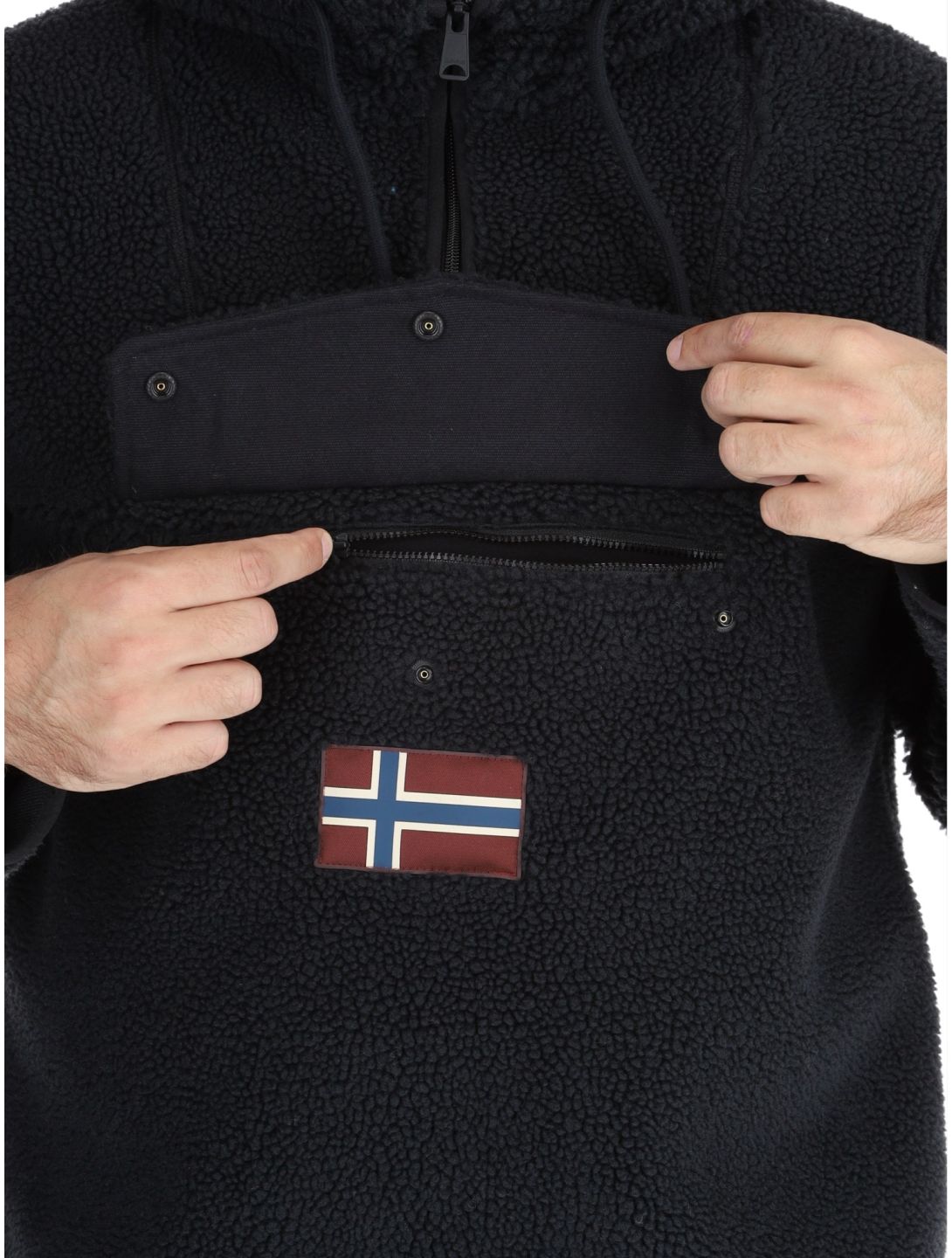 Napapijri, T-Burgee Curly pull hommes Black noir 