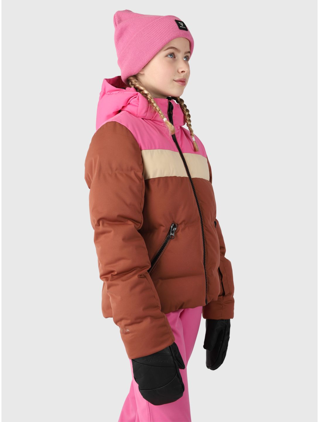 Brunotti, Niagony veste de ski enfants Mahoganny brun, rose 