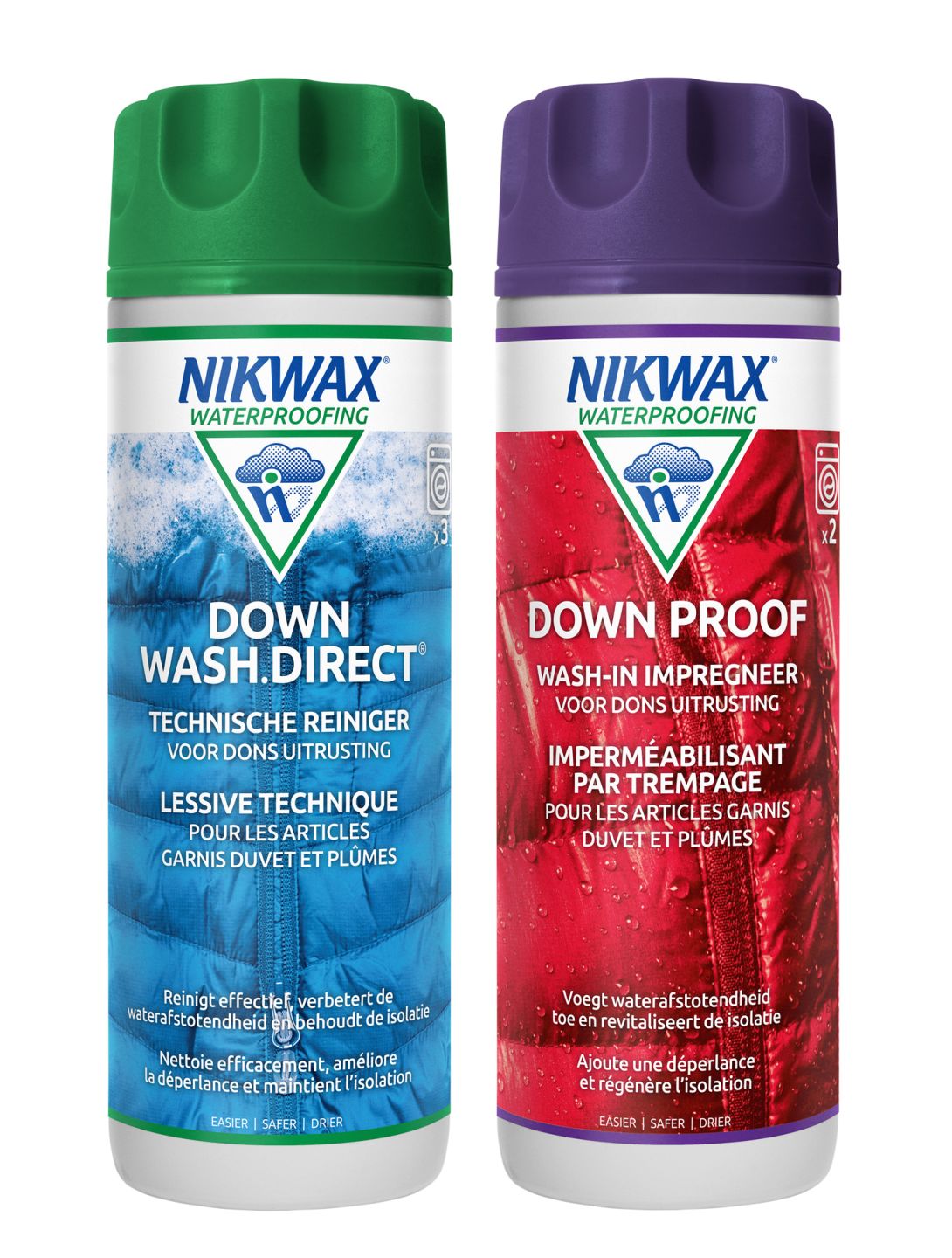 Nikwax, Twin 300ml Down Wash Direct + Down Proof agent de lavage et d'imprégnation unisexe 