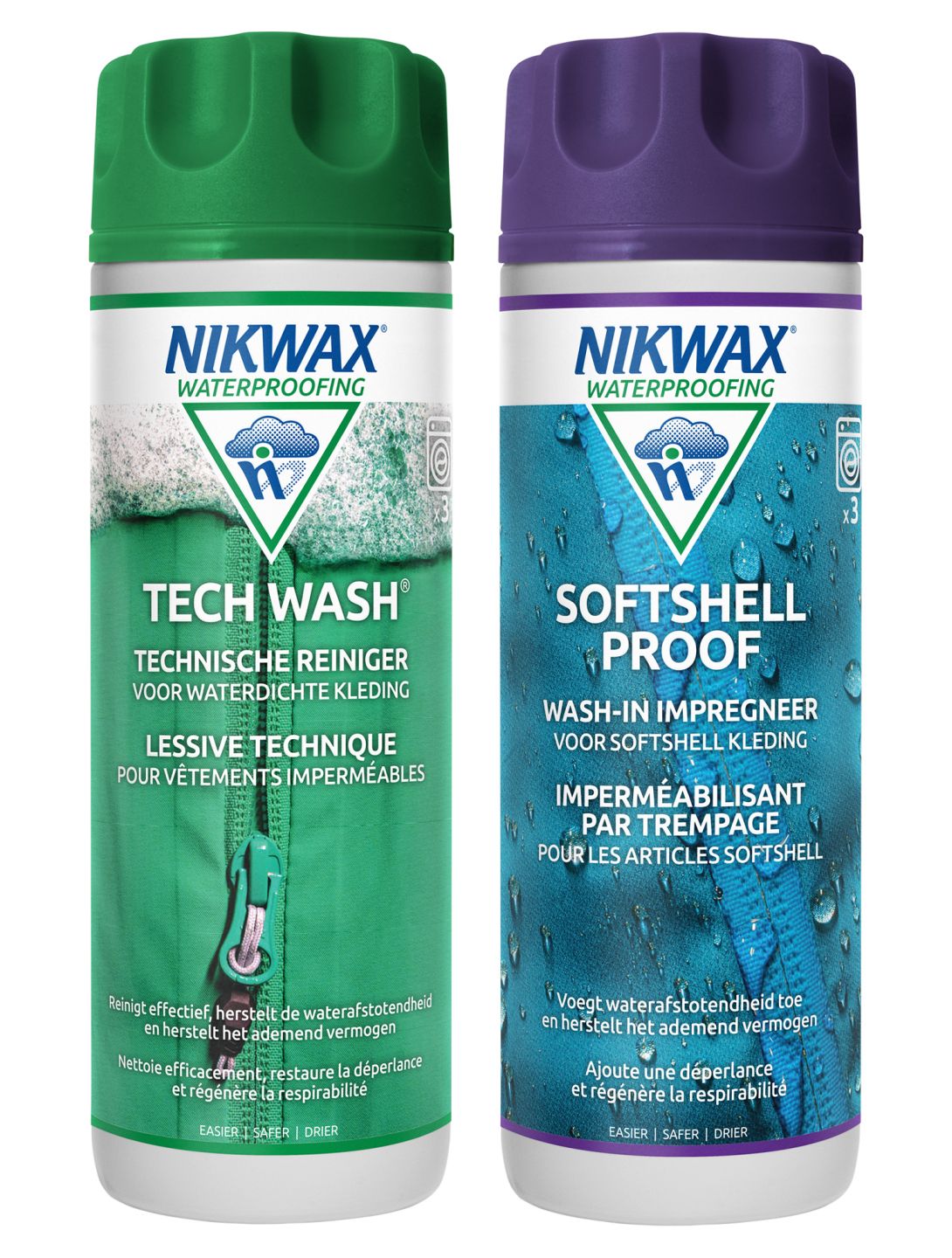 Nikwax, Twin 300ml softshell en Tech wash agent de lavage et d'imprégnation unisexe 