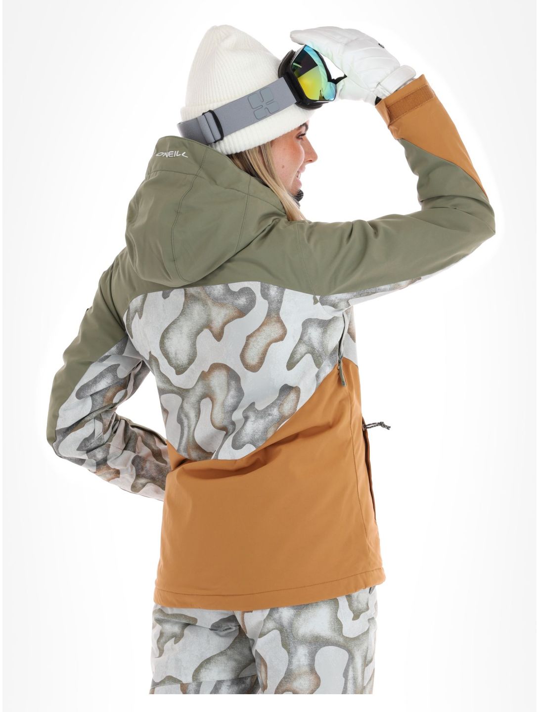 O'Neill, Carbonite veste de ski femmes Deep Lichen Green Colour Block blanc, orange, vert 