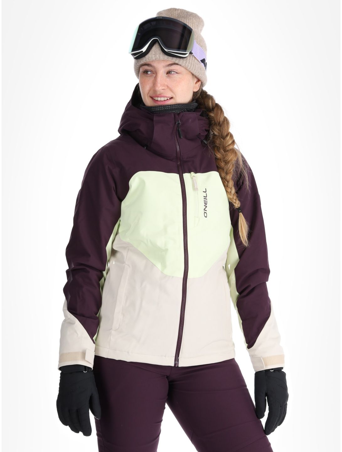 O'Neill, Carbonite Snow veste de ski femmes Aubergine Colour Block blanc, violet 