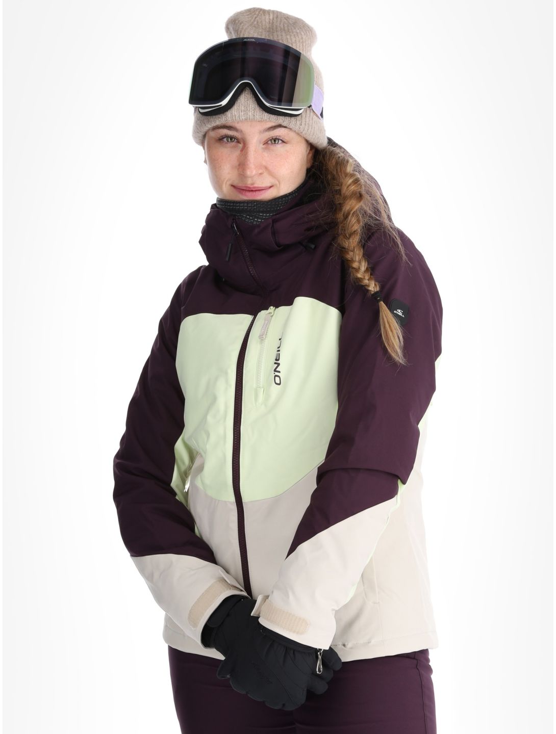 O'Neill, Carbonite Snow veste de ski femmes Aubergine Colour Block blanc, violet 