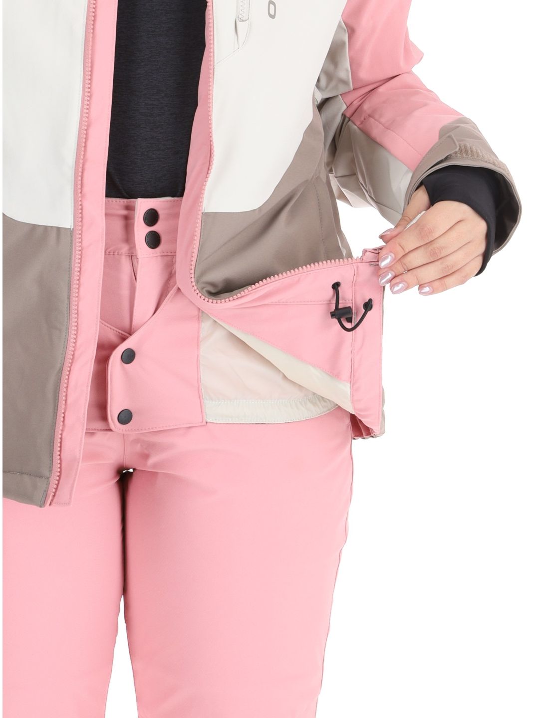 O'Neill, Carbonite Snow veste de ski femmes Genuine Pink Colour Block blanc, brun, rose 