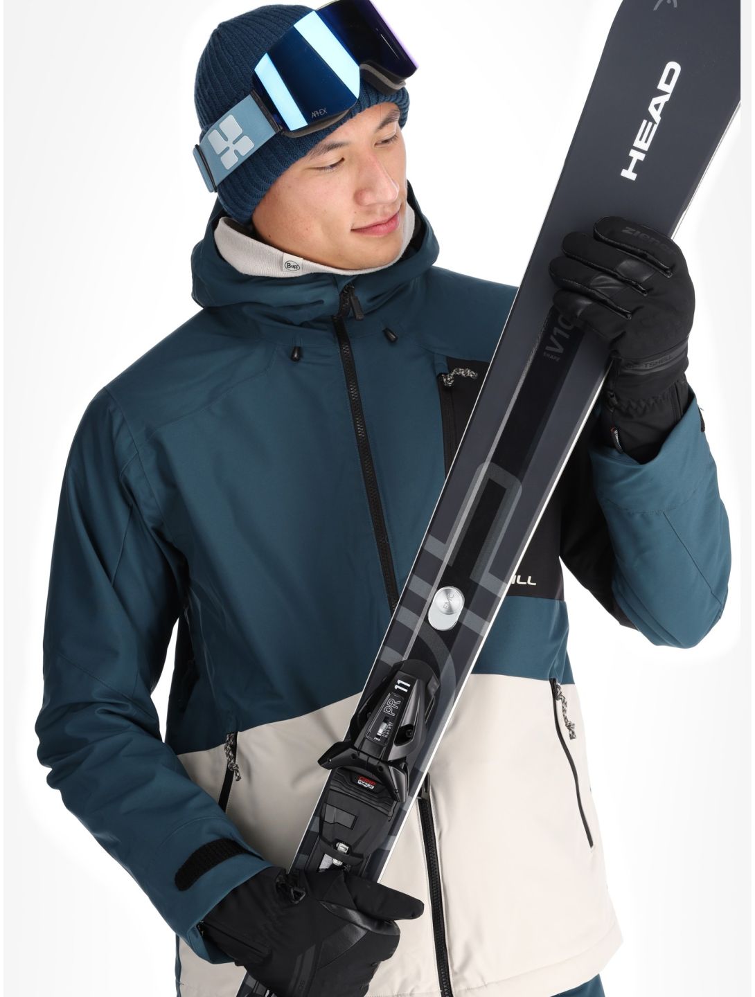 O'Neill, Hammer Block Snow veste de ski hommes Alma Steel Colour Block blanc, bleu, noir 