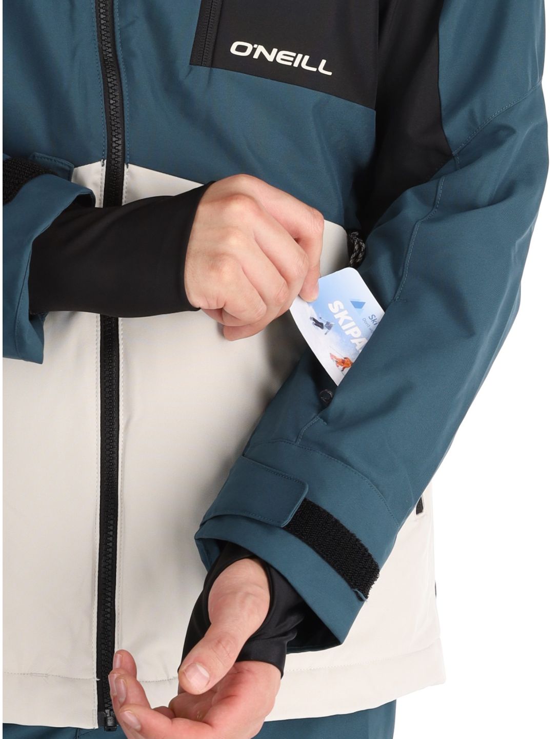 O'Neill, Hammer Block Snow veste de ski hommes Alma Steel Colour Block blanc, bleu, noir 