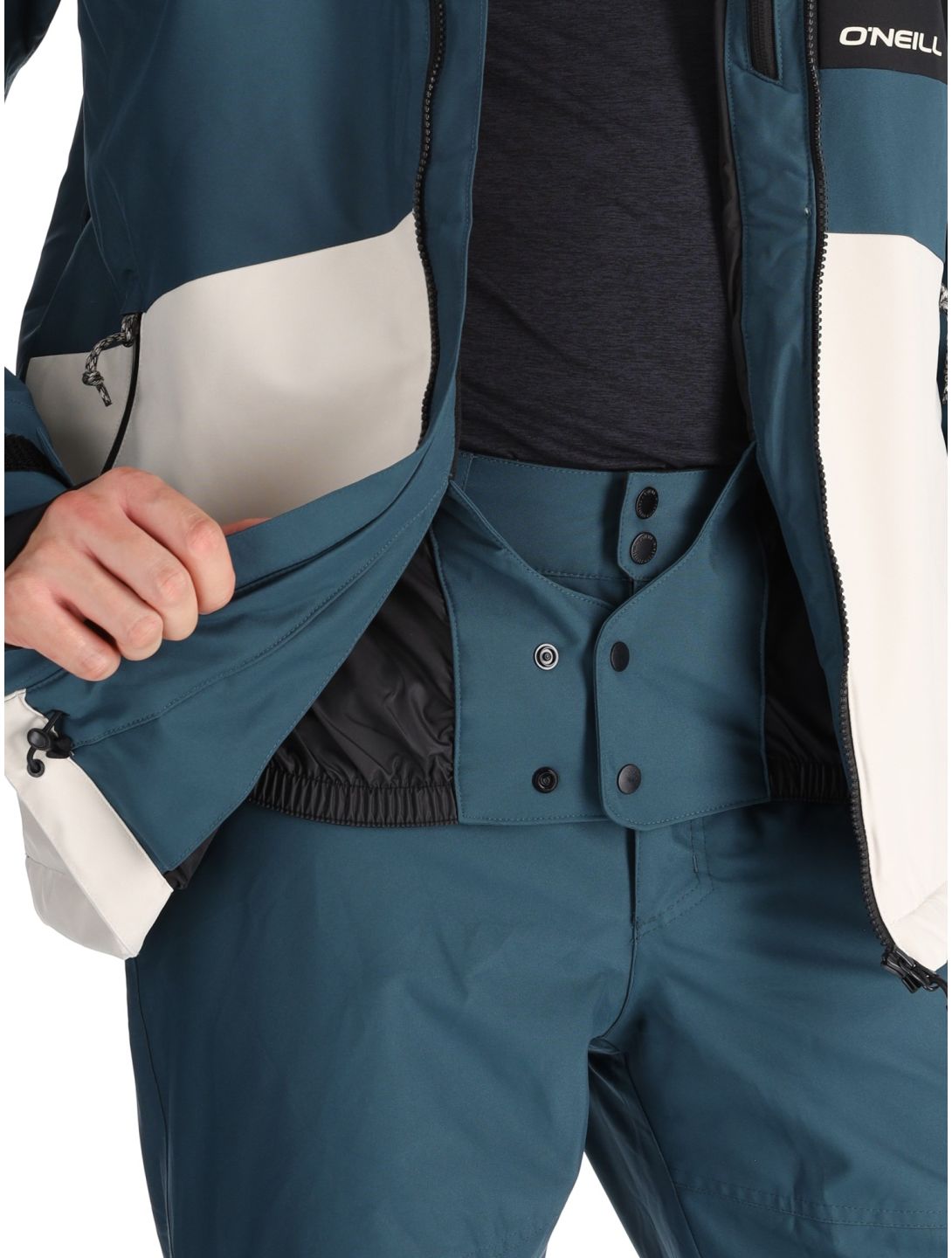 O'Neill, Hammer Block Snow veste de ski hommes Alma Steel Colour Block blanc, bleu, noir 