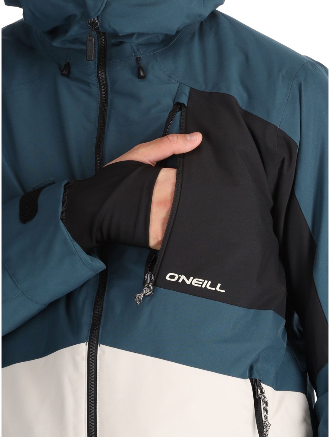 O'Neill, Hammer Block Snow veste de ski hommes Alma Steel Colour Block blanc, bleu, noir 