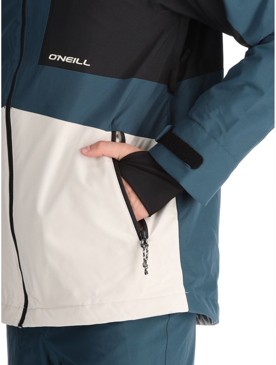 O'Neill, Hammer Block Snow veste de ski hommes Alma Steel Colour Block blanc, bleu, noir 