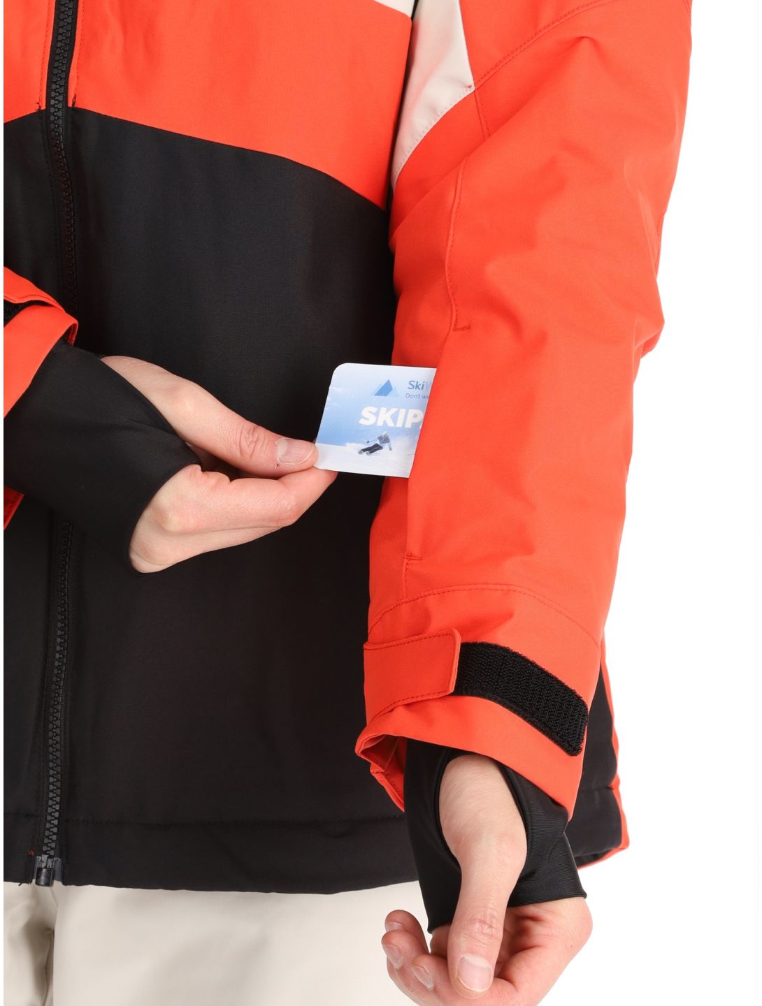 O'Neill, Hammer Block Snow veste de ski hommes Paprika Flame Colour Block blanc, noir, orange 