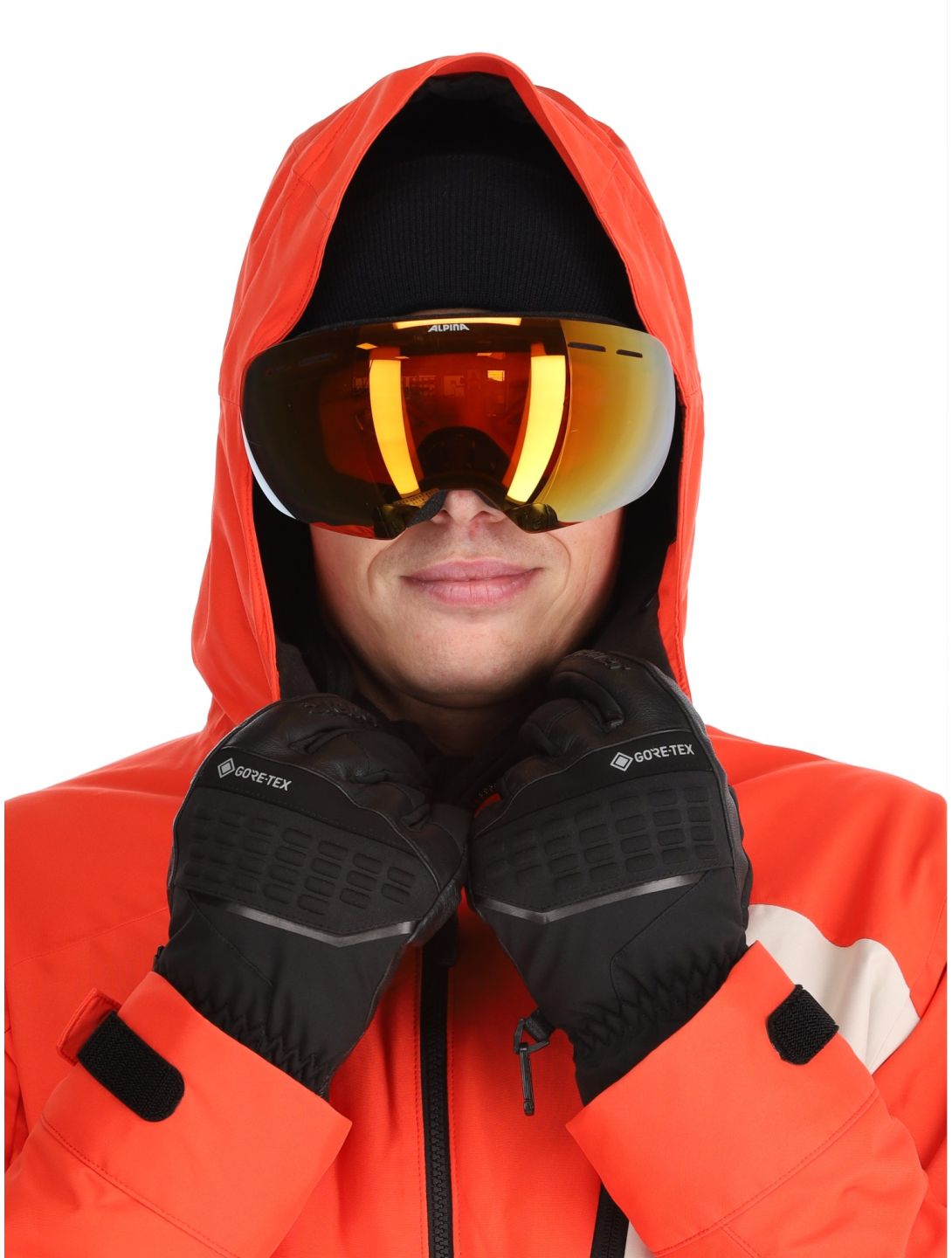 O'Neill, Hammer Block Snow veste de ski hommes Paprika Flame Colour Block blanc, noir, orange 