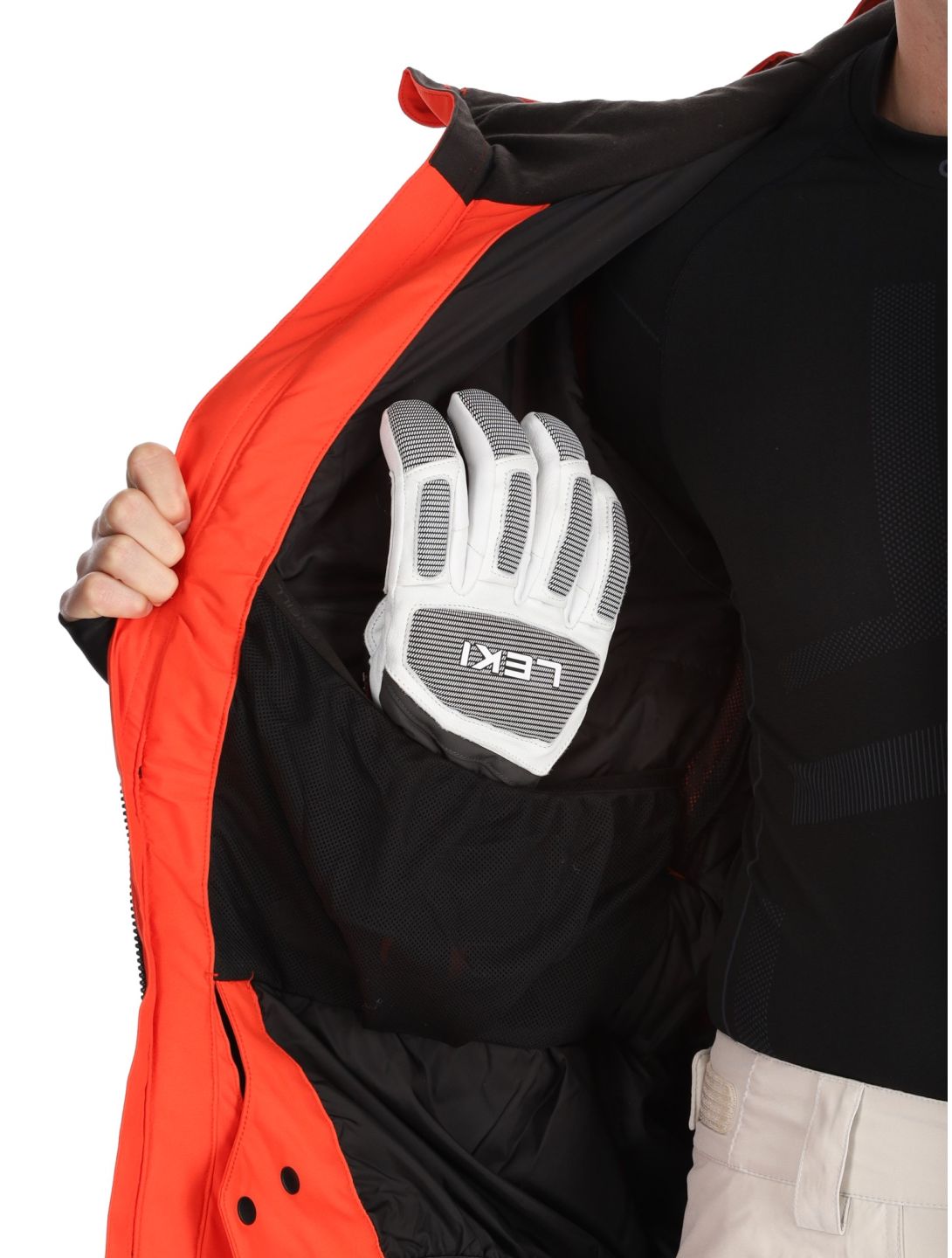 O'Neill, Hammer Block Snow veste de ski hommes Paprika Flame Colour Block blanc, noir, orange 