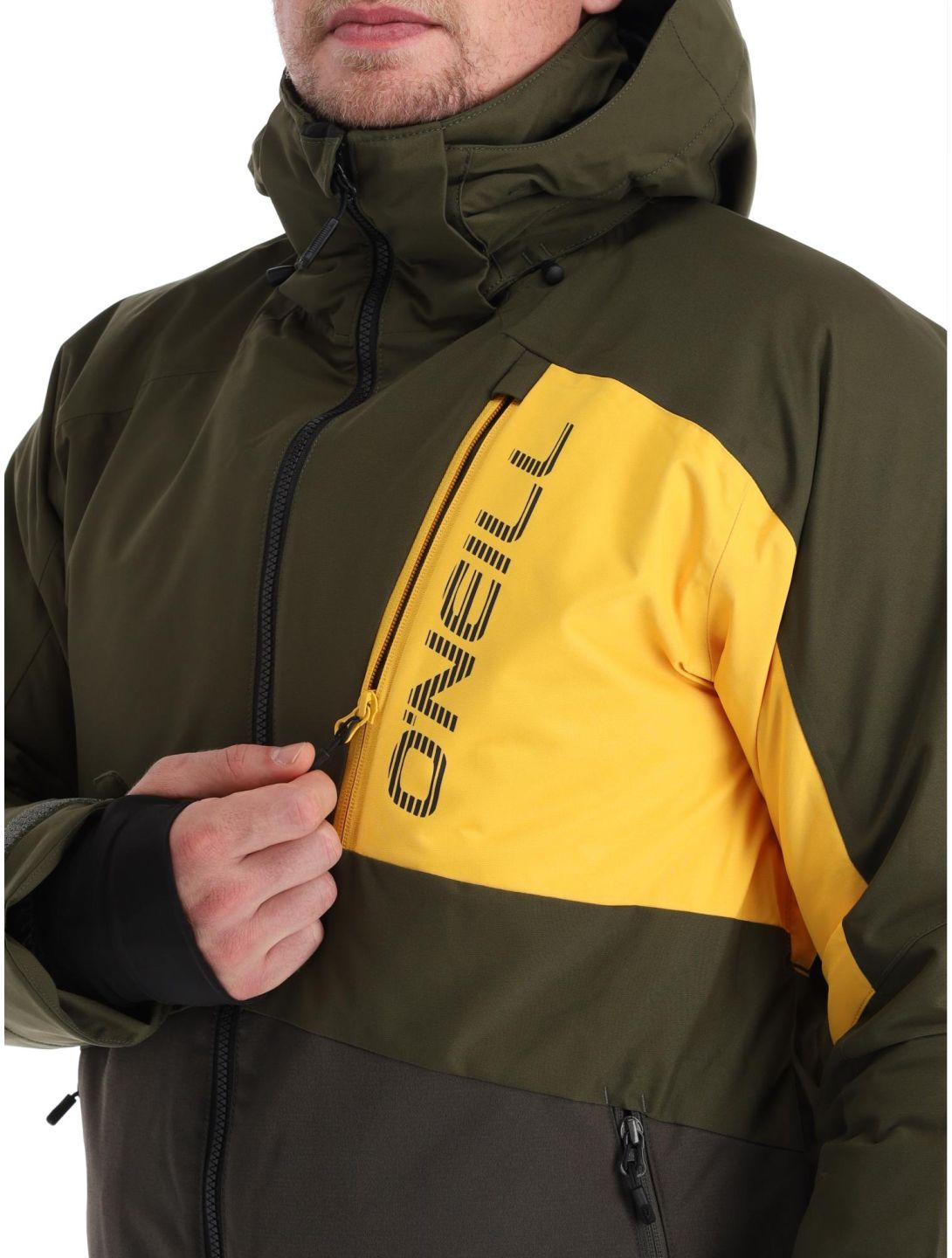 O'Neill, Jacksaw veste de ski hommes Forest Night Colour Block gris, vert 