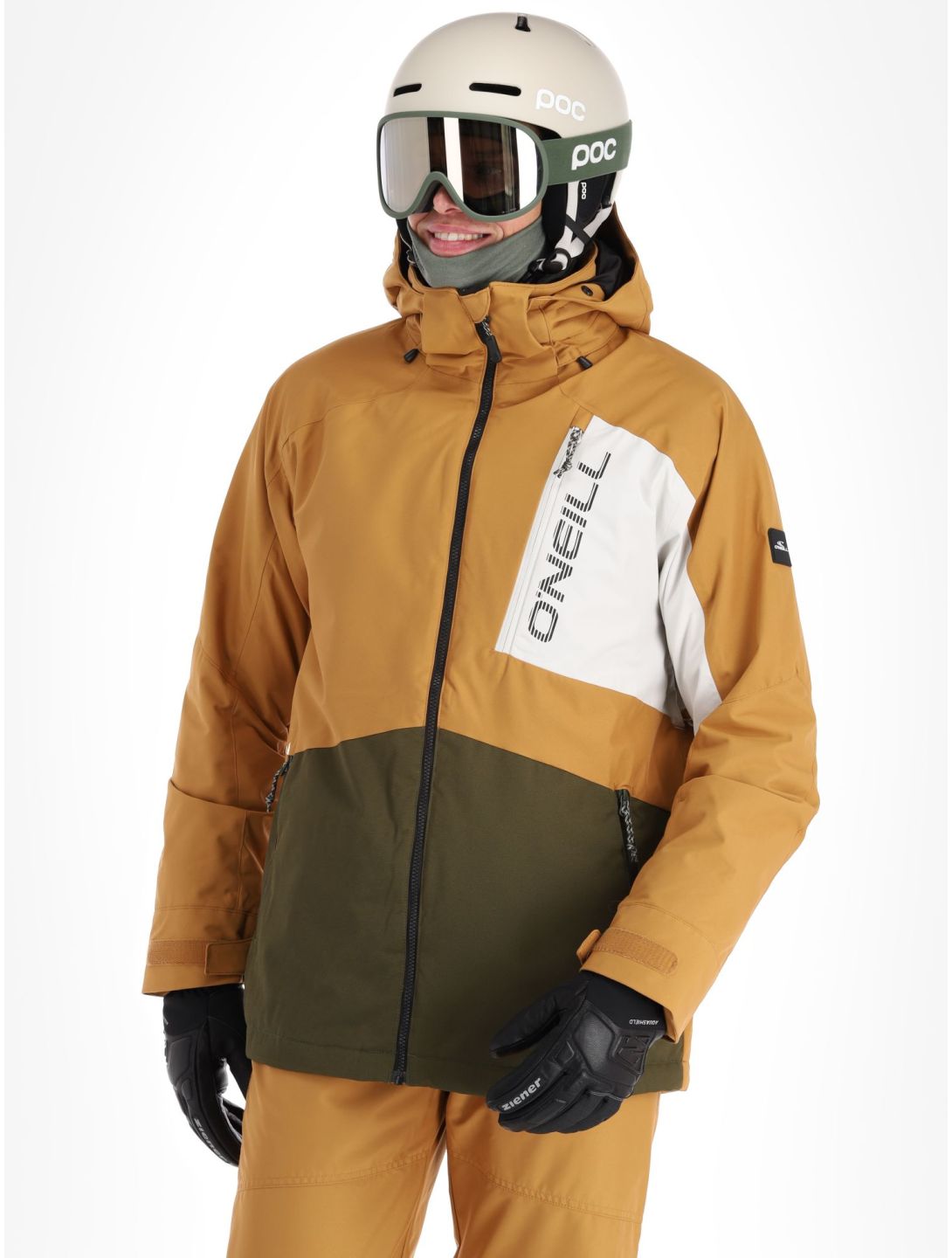 O'Neill, Jacksaw veste de ski hommes Rich Caramel Colour block brun, orange 