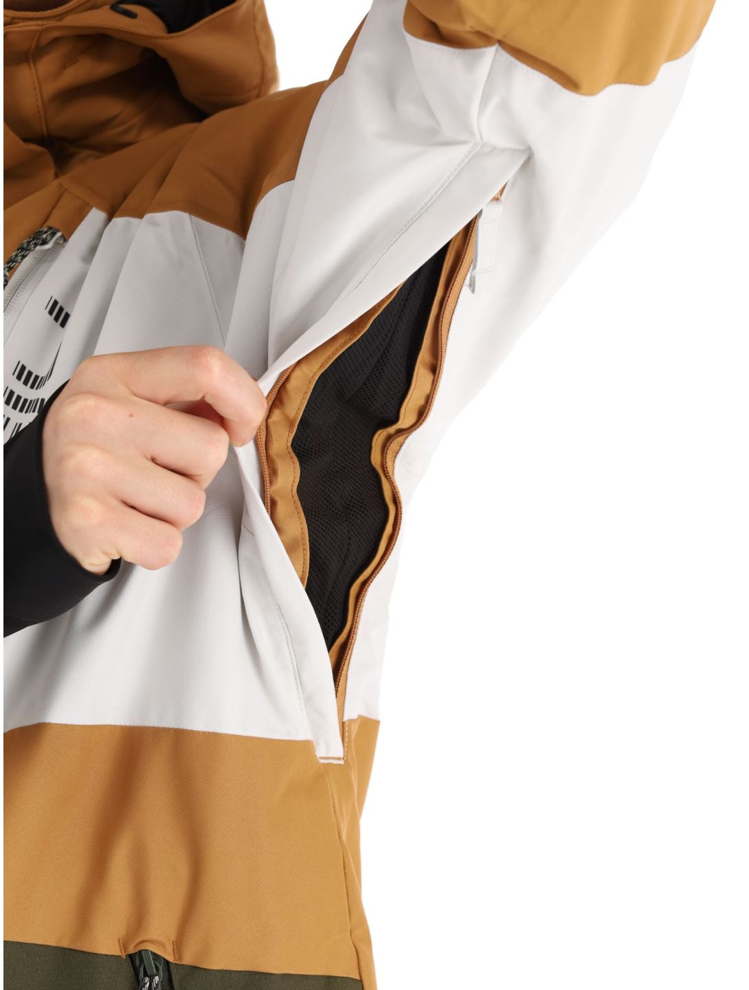 O'Neill, Jacksaw veste de ski hommes Rich Caramel Colour block brun, orange 