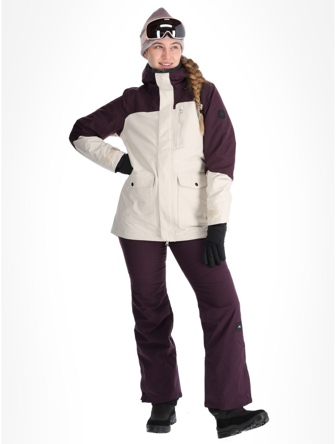 O'Neill, Utility Hybrid veste de ski femmes Atmosphere Colour Block blanc, violet 