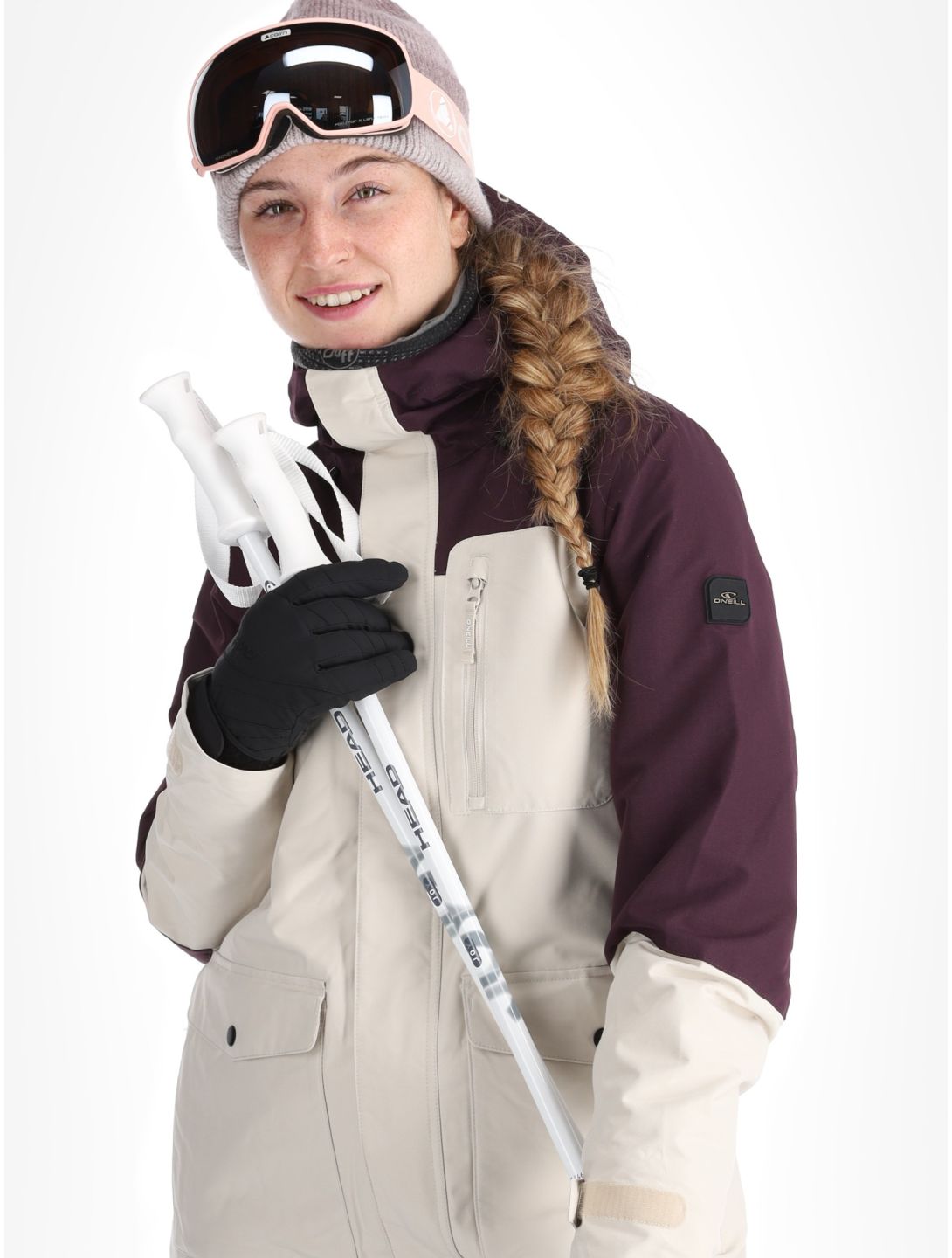 O'Neill, Utility Hybrid veste de ski femmes Atmosphere Colour Block blanc, violet 