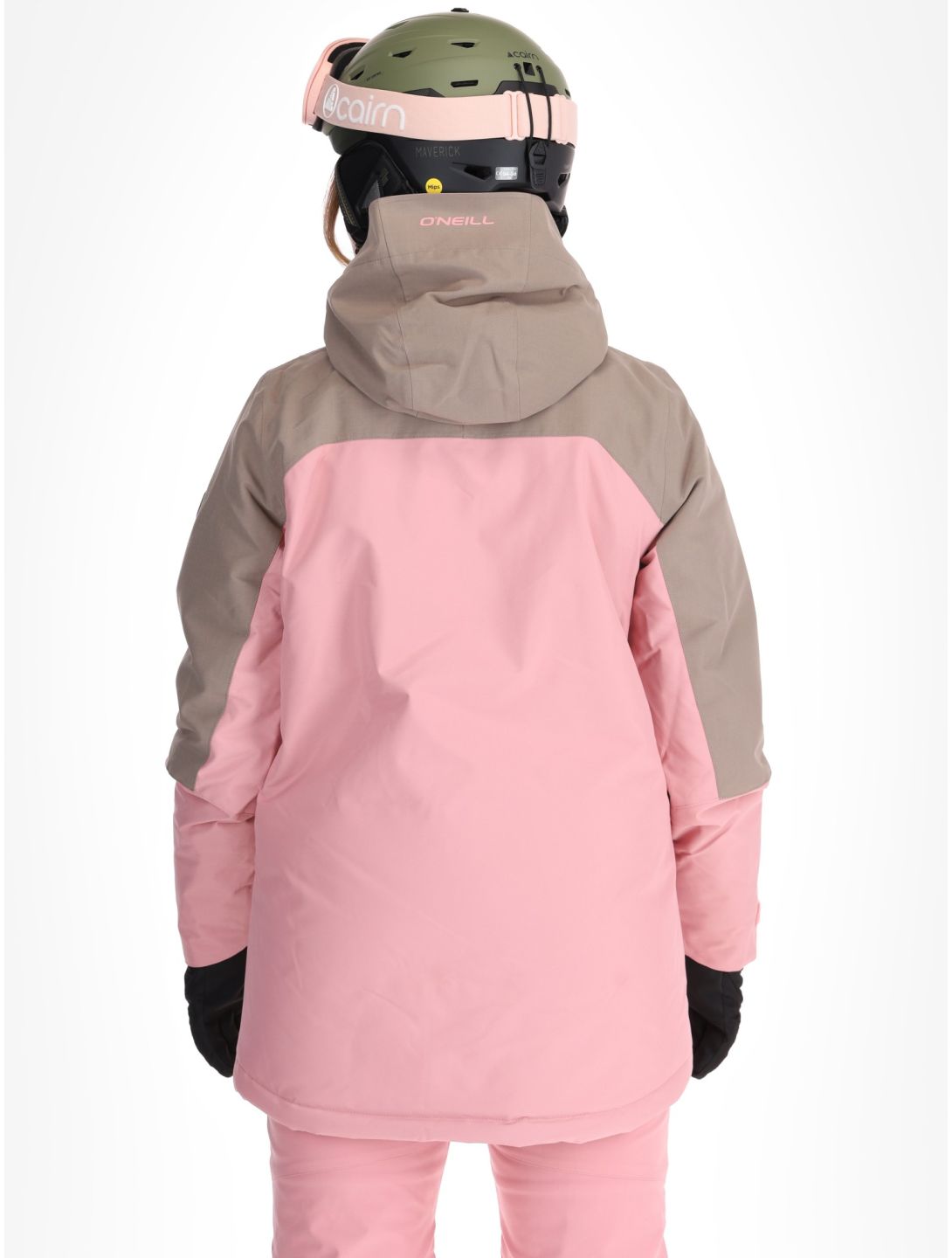 O'Neill, Utility Hybrid veste de ski femmes Genuine Pink Colour Block blanc, brun, rose 