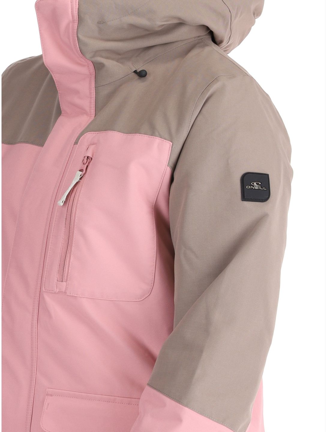 O'Neill, Utility Hybrid veste de ski femmes Genuine Pink Colour Block blanc, brun, rose 