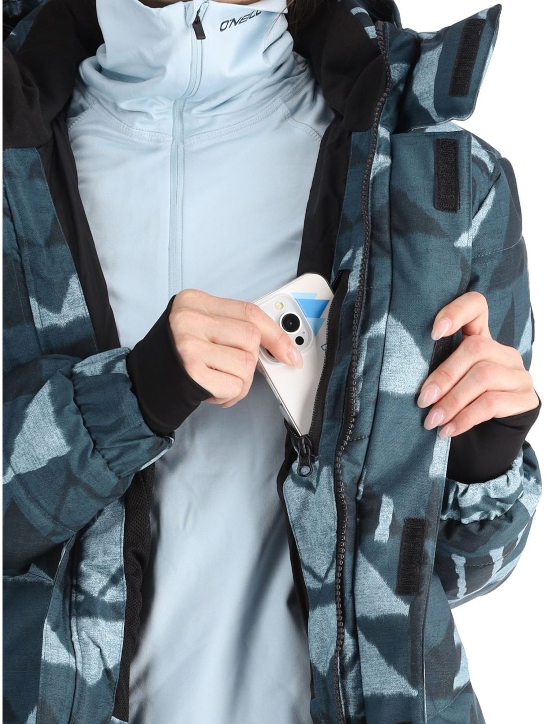 O'Neill, Z.E.N. Puffer Hybrid veste de ski femmes Blue Triangle Ikat bleu 