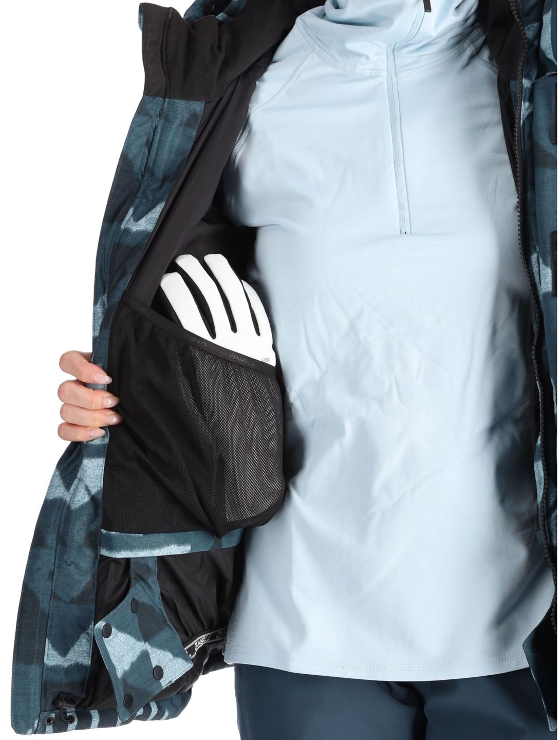 O'Neill, Z.E.N. Puffer Hybrid veste de ski femmes Blue Triangle Ikat bleu 