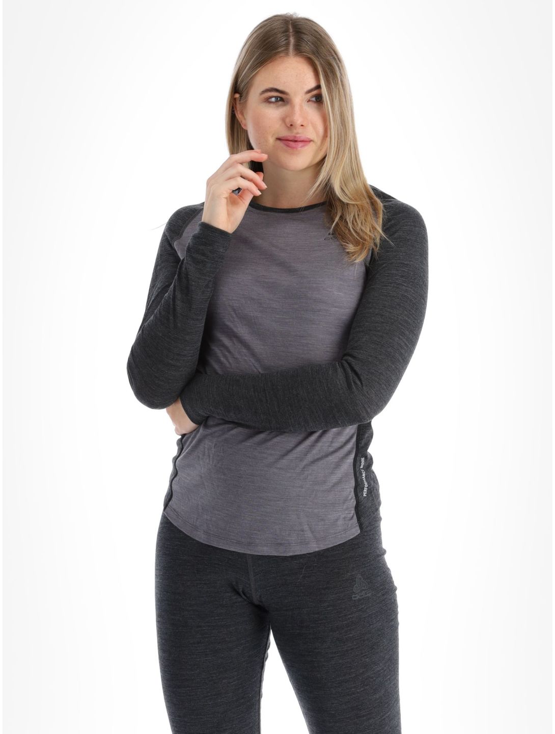 Odlo, Natural Performance PW 150 chemise thermo femmes Grey Melange - Dark Grey Melange gris 