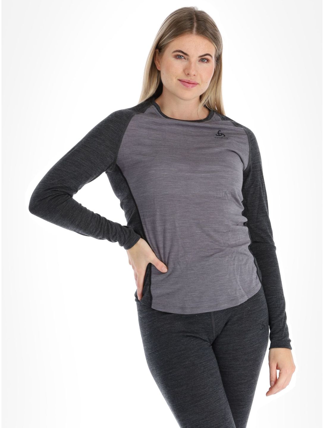 Odlo, Natural Performance PW 150 chemise thermo femmes Grey Melange - Dark Grey Melange gris 