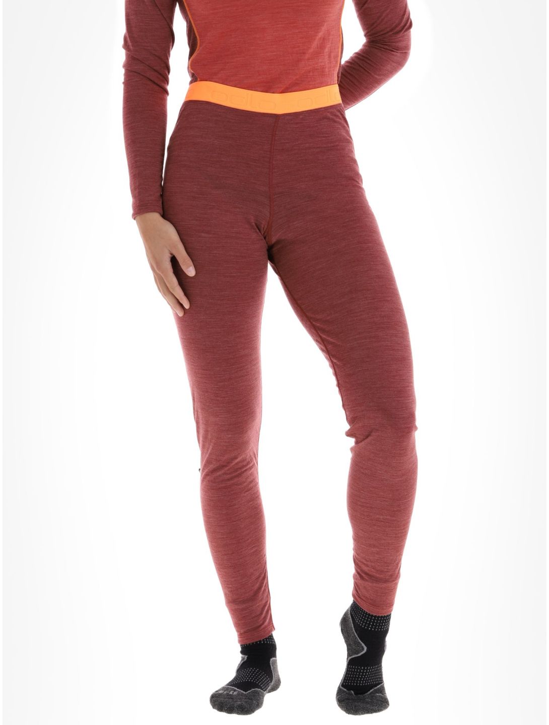 Odlo, Natural Performance PW 150 pantalon thermique femmes Spiced Apple Melange  - Live Wire bordeaux 