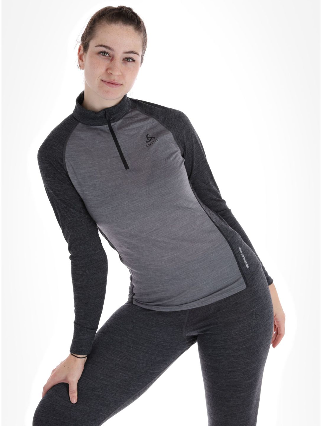 Odlo, Natural Performance PW 150 pull de ski femmes Grey Melange - Dark Grey Melange gris 