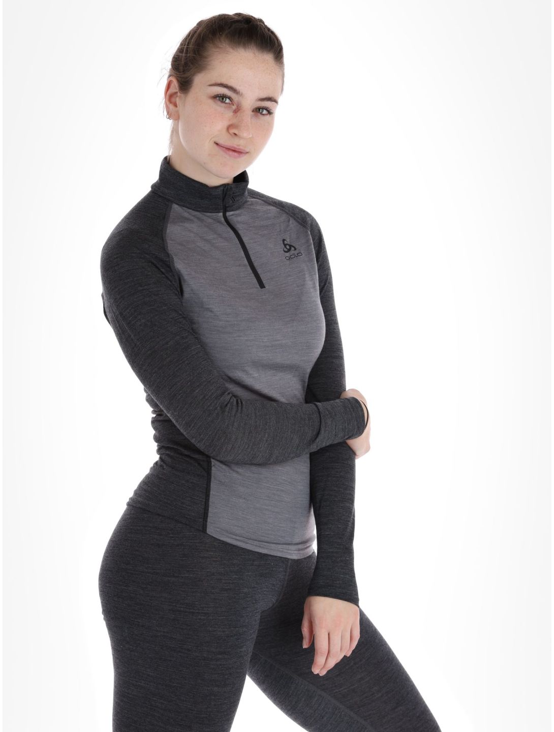 Odlo, Natural Performance PW 150 pull de ski femmes Grey Melange - Dark Grey Melange gris 