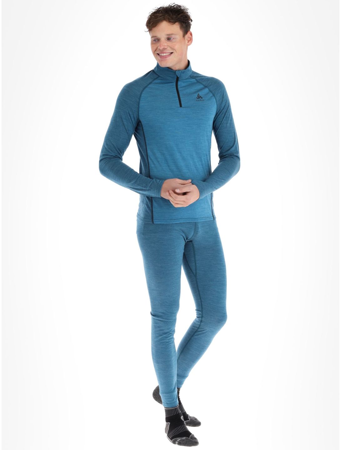 Odlo, Natural Performance PW 150 pull de ski hommes Saxony Blue - Deep Dive Melange bleu 