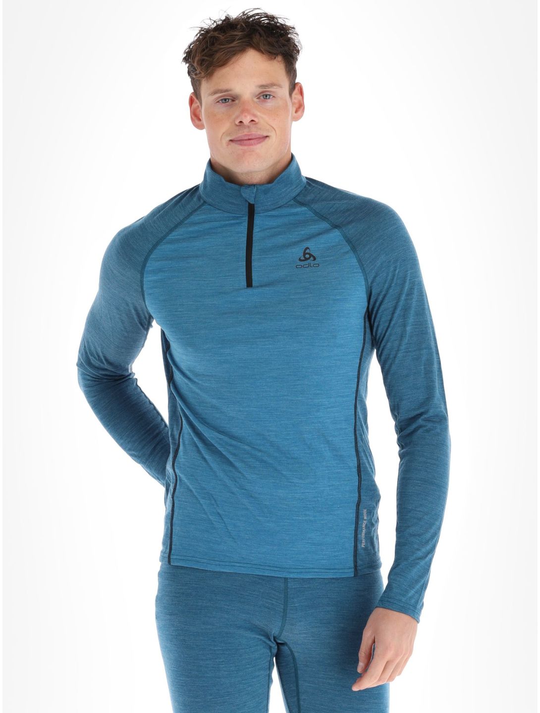 Odlo, Natural Performance PW 150 pull de ski hommes Saxony Blue - Deep Dive Melange bleu 