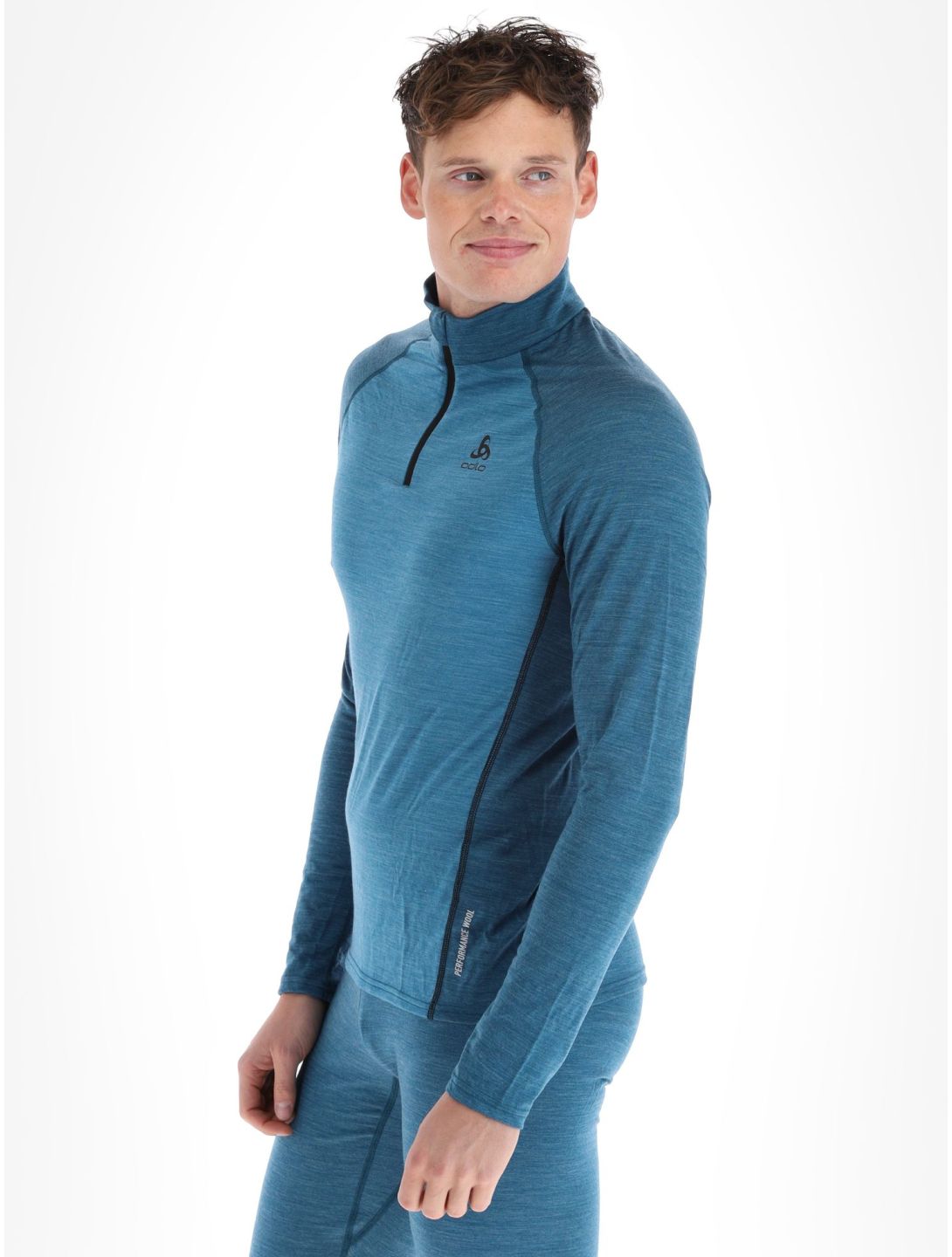 Odlo, Natural Performance PW 150 pull de ski hommes Saxony Blue - Deep Dive Melange bleu 