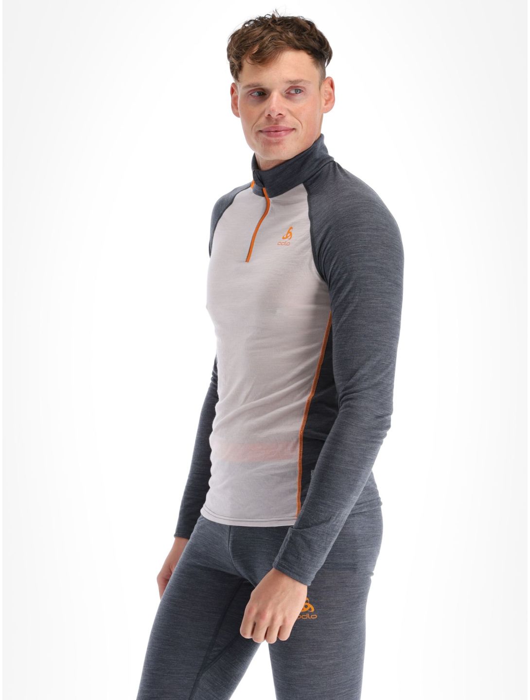 Odlo, Natural Performance PW 150 pull de ski hommes Silver Cloud - India Ink Melange gris 