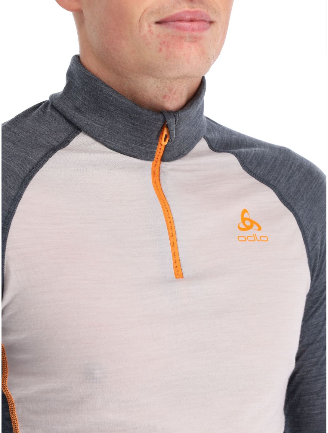 Odlo, Natural Performance PW 150 pull de ski hommes Silver Cloud - India Ink Melange gris 