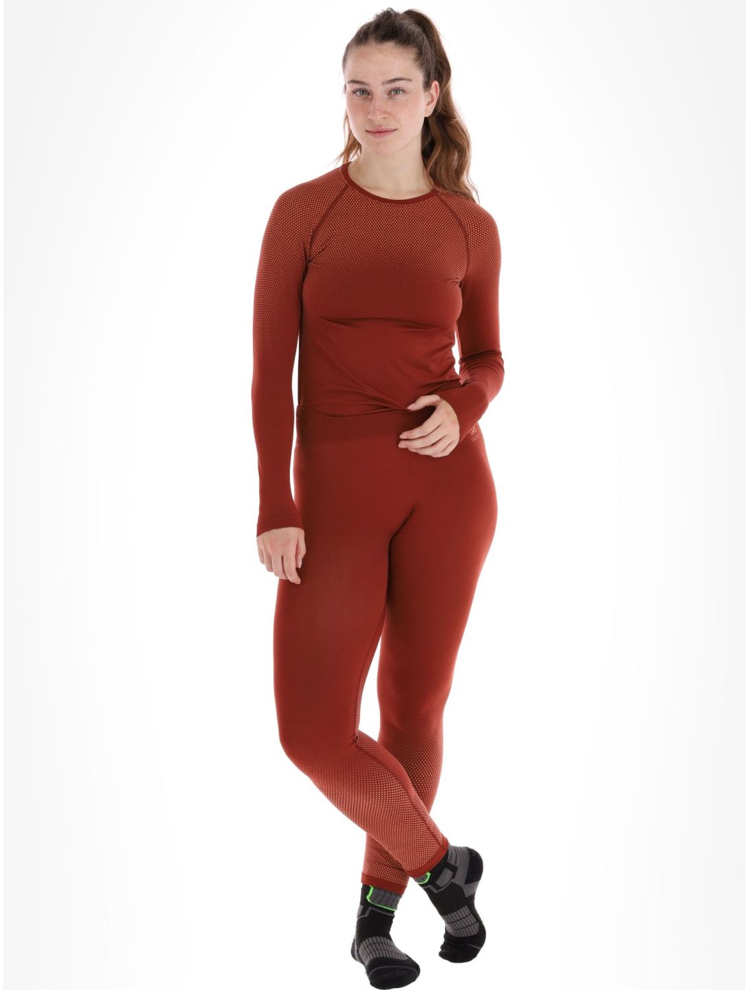 Odlo, Perfomance Light Eco pantalon thermique femmes Spiced Apple bordeaux 